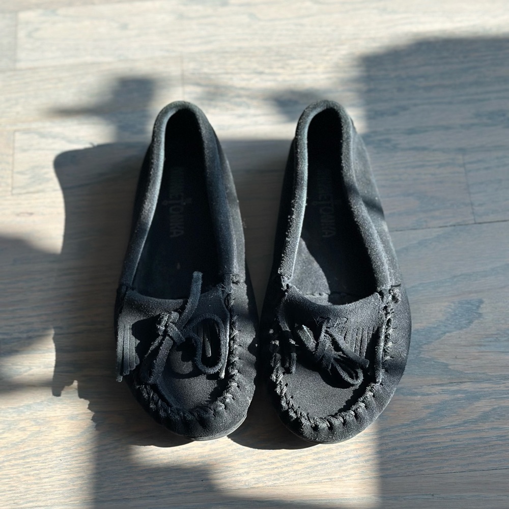 Kids Black Moccasins
